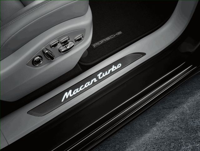 95B04480102 - : Door Entry Guards In Carbon - Illuminated for Porsche Image