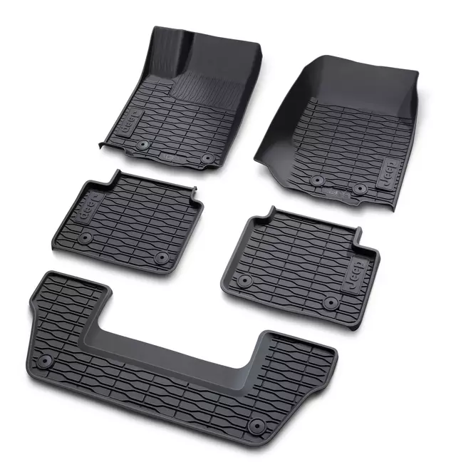 82216640AA - : 82216640AA Jeep Grand Cherokee L 3-Row All-Weather Floor Mats (2021-2026) Mopar OEM for Jeep: Grand Cherokee L Image