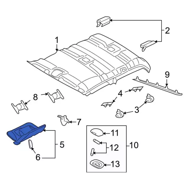 7L2Z7804104AA - Body: Sun-visor for Ford: Explorer, Explorer Sport Trac | Mercury: Mountaineer Image