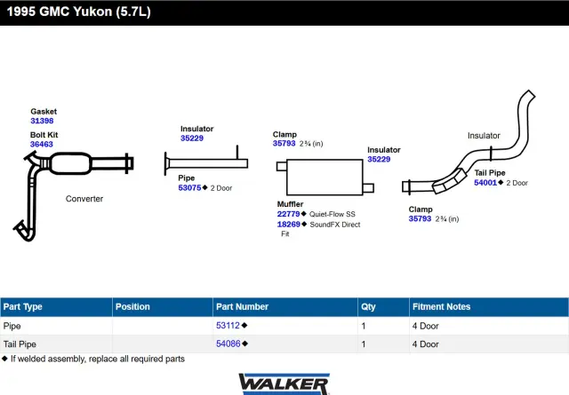 22779 - Exhaust: Quiet-Flow SS Direct Fit Exhaust Muffler 2.75" Inlet (ID) 2.75" Outlet (ID) for Walker Exhaust Image