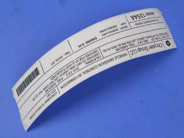 Vehicle Emission Control Information Label - Mopar (68085135AA)
