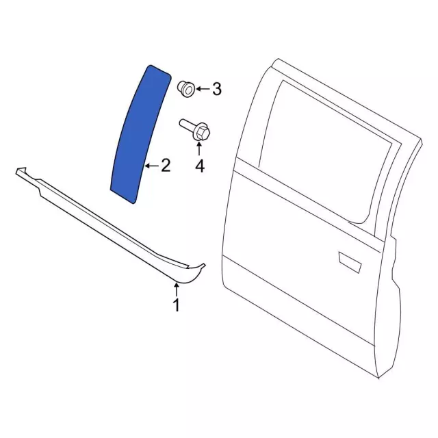 Molding Door Outside - Ford (FL3Z-1520555-SG)