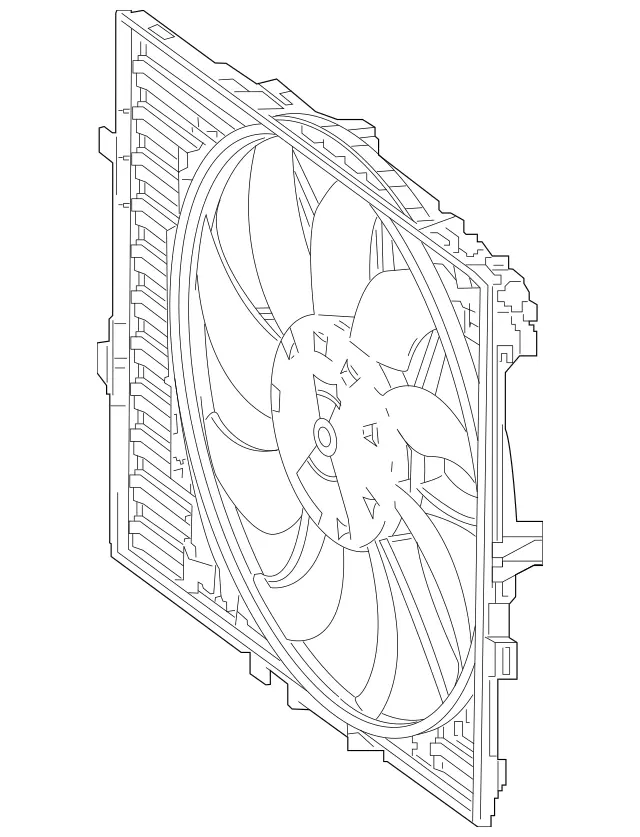 999061901 - Radiator: Blower for Mercedes-Benz: AMG GT, AMG GT C, AMG GT R, AMG GT S, C63 AMG, C63 AMG S, GLC63 AMG, GLC63 AMG S, Maybach S550, Maybach S560, S550, S560, S63 AMG Image image