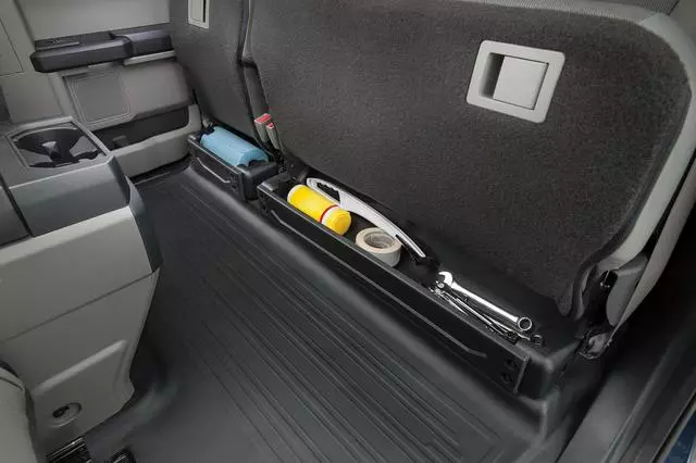 FL3Z78115A00AA - Interior: Cargo Organizer - Under-Seat - Ebony for Ford: E-350 Super Duty, E-450 Super Duty, F-150, F-250 Super Duty, F-350 Super Duty, F-450 Super Duty, F-550 Super Duty Image