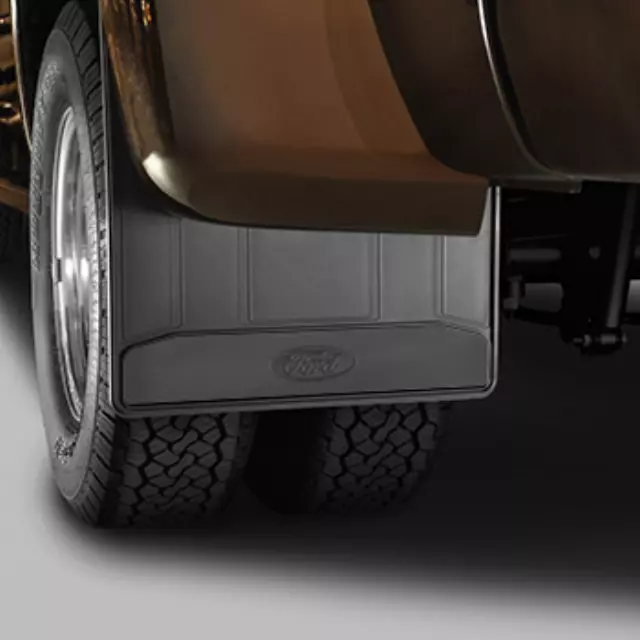 HC3Z16A550J - Exterior: Splash Guards, Heavy Duty, Black, Rear Pair for Ford: E-350 Super Duty, E-450 Super Duty, F-250 Super Duty, F-350 Super Duty, F-450 Super Duty, F-550 Super Duty Image