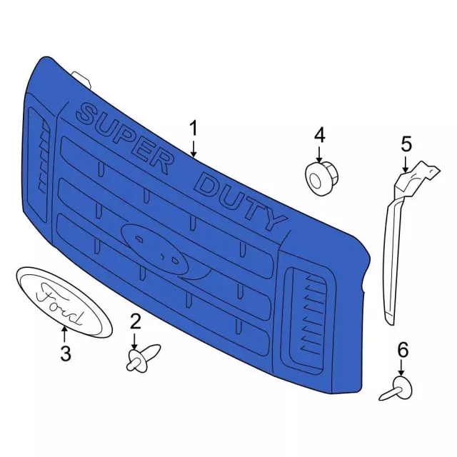 7C3Z8200DF - Body: Grille for Ford: F-250 Super Duty, F-350 Super Duty, F-450 Super Duty Image
