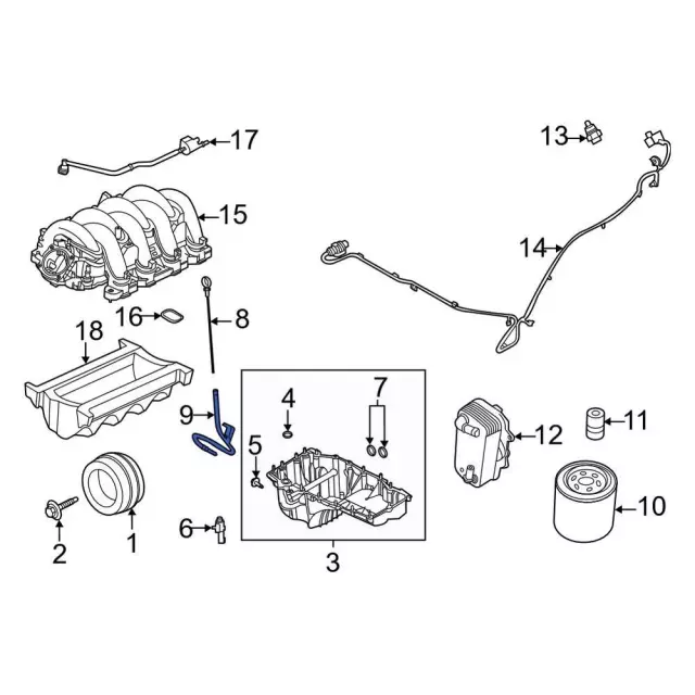 LC3Z6754A - Engine: Tube for Ford: F-250 Super Duty, F-350 Super Duty Image