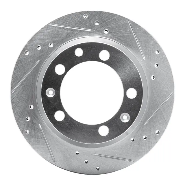 63102006R - Brakes &amp; Brake Parts: DFC Brake Rotor - Drilled and Slotted - Silver for DYNAMIC FRICTION Image