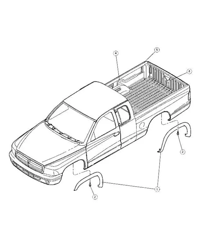 82207159 - Mopar Accessories - Component Parts: Over Rail Bed Liner Kit for Dodge: Ram 1500, Ram 2500, Ram 3500 Image