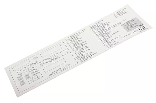 23195439 - : Rear Body Fuse Block Label for GM Image