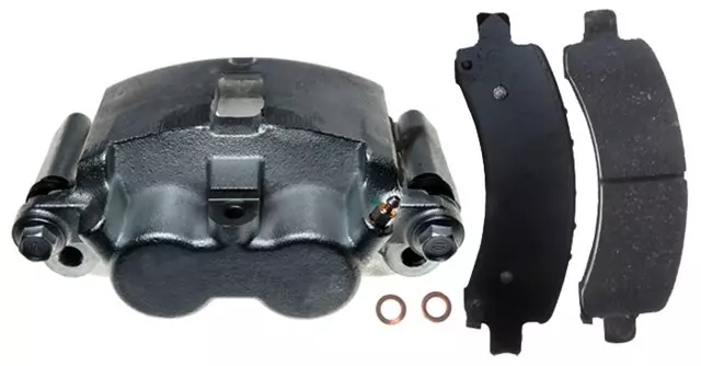 19306630 - : Rear Passenger Side Disc Brake Caliper Assembly with Semi-Metallic Pads (Loaded Fleet), Remanufactured for GM Image