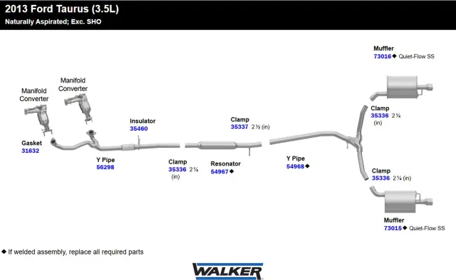 54967 - Exhaust: Resonator Assembly for Walker Exhaust Image