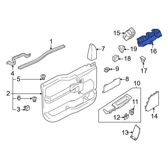 Switch Window Control Doub - Ford (ML3Z-14529-BE)