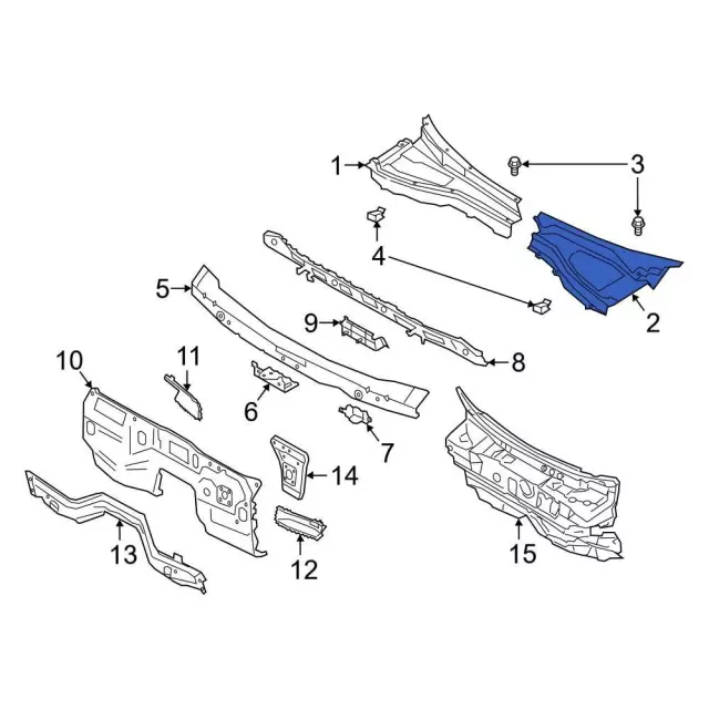 LB5Z78022A69BA - Body: Cowl Grille for Ford: Explorer, Police Interceptor Utility Image