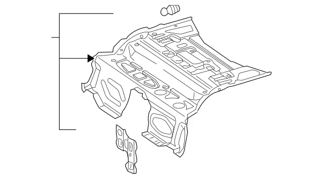 1716100761 - Body: Floor Pan Assembly for Mercedes-Benz Image