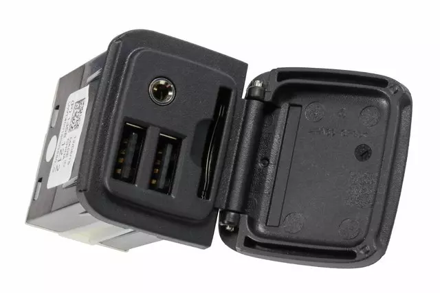 13581212 - : Black Dual USB and 3.5mm Auxiliary Receptacle for GM Image