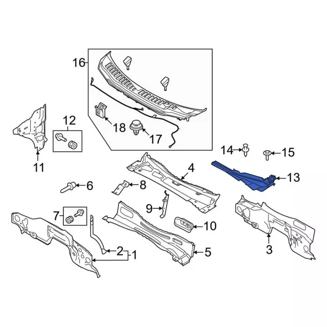 Cowl Extension - Ford (HC3Z-25021A37-C)