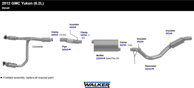 22294 - Exhaust: Quiet-Flow SS Direct Fit Exhaust Muffler 3" Inlet (ID) 3.120" Outlet (OD) for Walker Exhaust Image