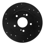 63367043L - : DFC Brake Rotor - Drilled and Slotted - Black for DYNAMIC FRICTION Image