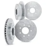 700454162 - : DFC Brake Rotors - Drilled &amp; Slotted - Silver for DYNAMIC FRICTION Image