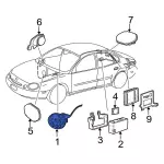 YF1Z18C858CA - Body: Radio Control for Ford: Taurus | Mercury: Sable Image