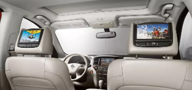 999U82Z006 - Interior: Dual Head Restraint DVD Monitors (Cloth for Nissan Image
