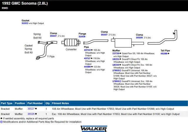 18221 - : SoundFX Direct Fit Exhaust Muffler 2.5" Inlet (ID) 2.25" Outlet (OD) for Walker Exhaust Image
