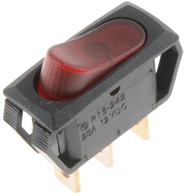 84830 - : Black Body/Red Rectangle Rocker Switch for Dorman Image
