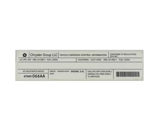 47480066AA - Labels: Veci Label Label for Mopar Image