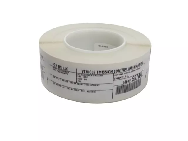 68619907AA - Labels: Vehicle Emission Control Information Label for Jeep: Grand Cherokee, Grand Cherokee L Image