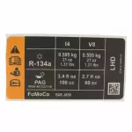 JR3Z9900014E - : AC Label for Ford: Mustang Image