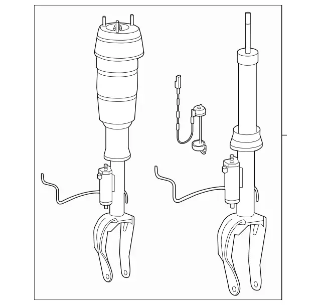 1663200400 - Springs, Suspension and Hydraulic Components: Air Spring Strut for Mercedes-Benz: GL350, GL450, GL550, GLS350d, GLS450, GLS550 Image image