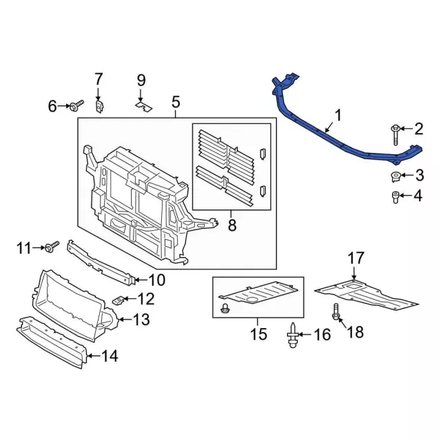 L1MZ16138G - Body: Upper Tie Bar for Ford: Explorer, Police Interceptor Utility Image