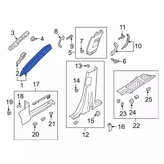 LB5Z7803598AL - Body: Windshield Pillar Trim for Ford: Explorer Image