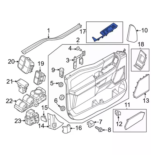 Door Window Switch Bezel - Ford (ML3Z-14528-BC)