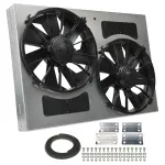 16842 - : Powerpack - High Output Dual 12" Electric RAD Fan/Aluminum Shroud Kit for Derale Image