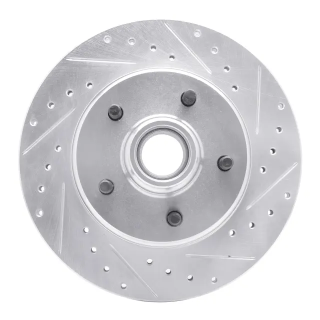 63147061R - Brakes &amp; Brake Parts: DFC Brake Rotor - Drilled and Slotted - Silver for DYNAMIC FRICTION Image