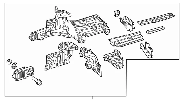 4476206002 - Body: Apron/Rail Assembly for Mercedes-Benz Image