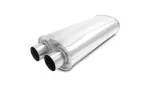 10538 - : STREETPOWER Oval Muffler, 2.50" Inlet/Outlet (Dual In/Out) - 18" Body Length for Vibrant Image