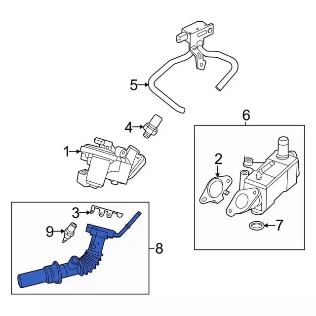 PJ6Z9E470A - : Egr Tube for Ford: Escape, Maverick | Lincoln: Corsair Image