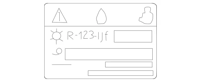 2058170120 - Tools and Accessories: Information Label for Mercedes-Benz: 180A, 180b, 220a, A220, C350e, C400, C43 AMG, C450 AMG, CLA250, CLA35 AMG, CLA45 AMG, CLA45 AMG S, E300, E350, E400, E43 AMG, E450, GLA250, GLA35 AMG, GLA45 AMG, GLB250, GLB35 AMG, GLC300, GLC43 AMG, GLC63 AMG, GLC63 AMG S Image image