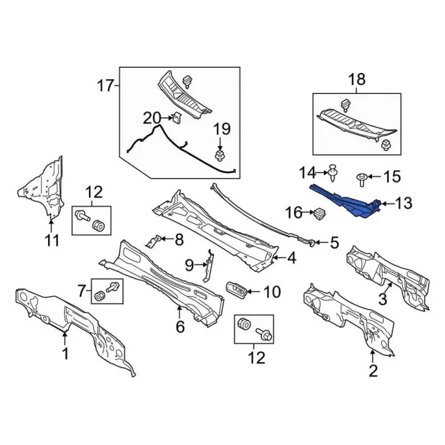 Cowl Extension - Ford (HC3Z-25021A37-C)