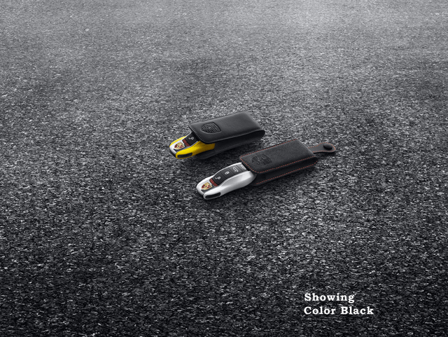 97004400101 - : 2019-2023 Porsche - Leather Key Pouch - Black for Porsche: 718 Boxster, 718 Cayman, 718 Spyder, Macan Image