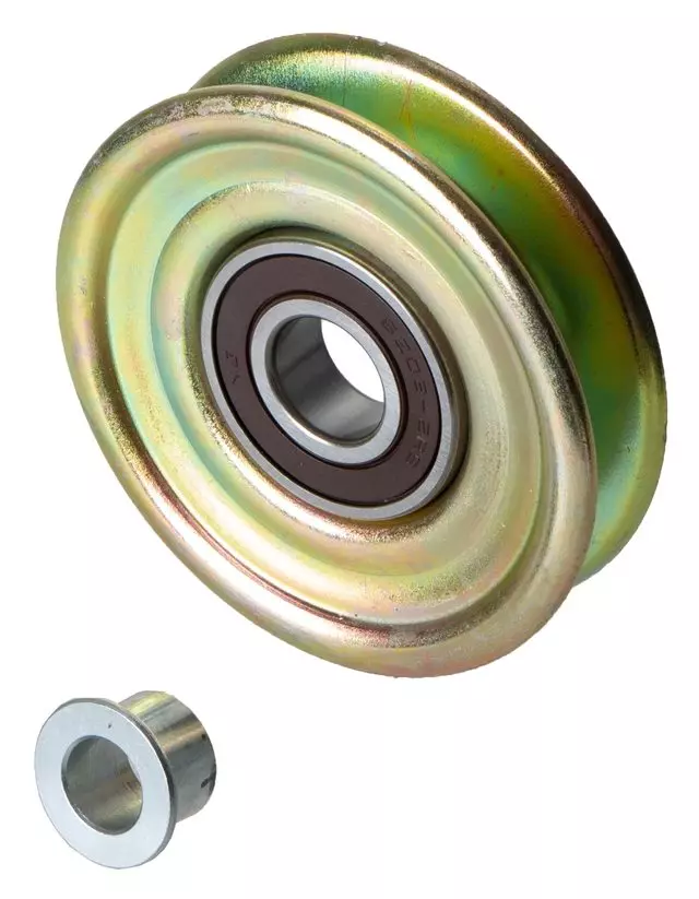 1540478 - Belts and Cooling: Air Conditioning Drive Belt Idler Pulley for Cadillac: Cimarron | Chevrolet: Celebrity, G10, G20, G30 | GMC: G1500, G2500, G3500 | Hyundai: Excel, Scoupe | Mitsubishi: Precis | Nissan: D21, Frontier, Pathfinder, Xterra | Pontiac: J2000 Sunbird, Sunbird Image