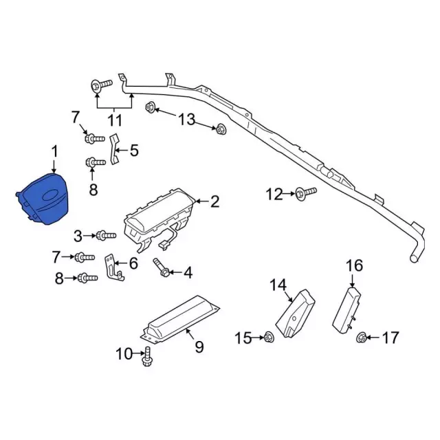 Steering Wheel Air Bag - Ford (LJ6Z-78043B13-BB)