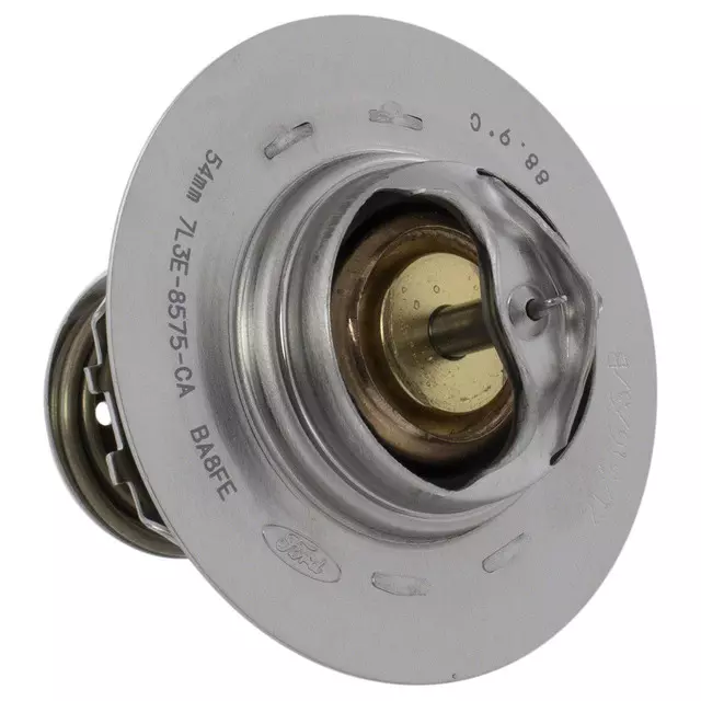 7L3Z8575E - : 1992-2022 Ford - Engine Coolant Thermostat for Ford: Crown Victoria, E-150, E-150 Club Wagon, E-150 Econoline, E-150 Econoline Club Wagon, E-250, E-250 Econoline, E-350 Club Wagon, E-350 Econoline, E-350 Econoline Club Wagon, E-350 Super Duty, E-450 Econoline Super Duty, E-450 Super Duty, Econoline Super Duty, Excursion, Expedition, Explorer, Explorer Sport Trac, F-150, F-150 Heritage, F-250, F-250 Super Duty, F-350 Super Duty, F-450 Super Duty, F-550 Super Duty, Mustang, Thunderbird | Lincoln: Blackwood, Mark LT, Navigator, Town Car | Mercury: Cougar, Grand Marquis, Marauder, Mountaineer Image