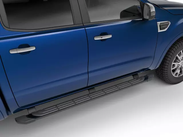 KB3Z16450CC - : Step Bars - 5 Inch Angular, Black Painted, SuperCrew for Ford: Ranger Image