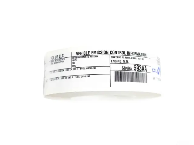 68495593AA - Labels: Vehicle Emission Control Information Label for Mopar Image