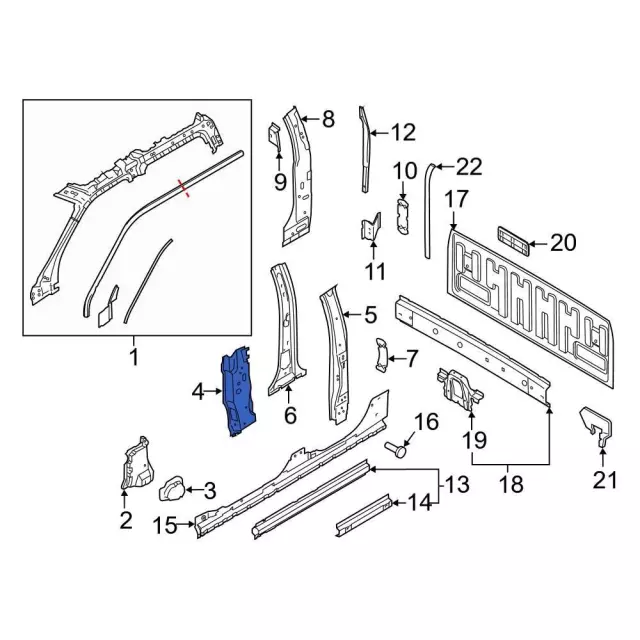 FL3Z1502542C - Body: Hinge Pillar Reinforced for Ford Image