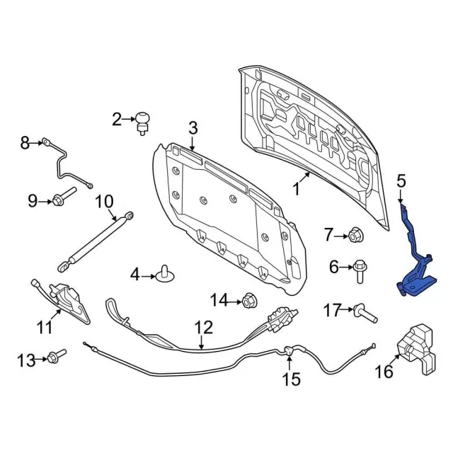 NL3Z16797B - : Hood Hinge for Ford: F-150 Lightning Image
